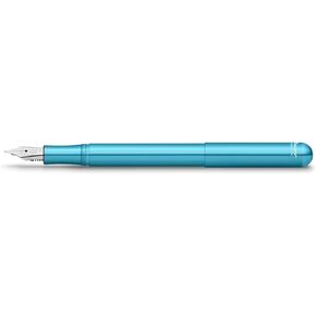 Kaweco COLLECTION Fountain Pen Liliput Blue I Premium Aluminium Fountain Pen with Steel Nib for Ink Cartridges I Exclusive Pen 12.4 cm I Nib: F (Fine)