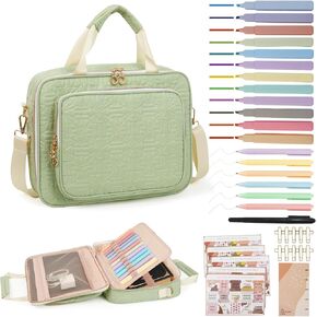 Bible Cover Case for Women Bible Study Kit with Highlighters Tabs, Large Bible Bag with Annotation Kit, Bible Carrying Case for Women with Shoulder Strap Church Bags with Journaling Kit (Pink, Large)