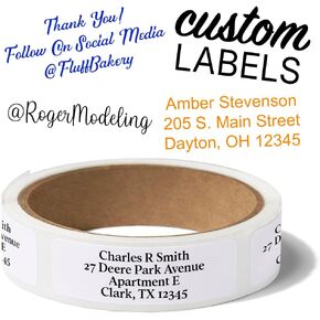 Personalized Return Address Labels, Custom Text Stickers – Personalized Label Stickers with Any Text - Variety of Fonts and Colors (250 Labels)