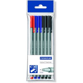 Staedtler Triplus Fineliner Tips - Pack of 6 Pack of 6, Black (334-9 PB6 ST)