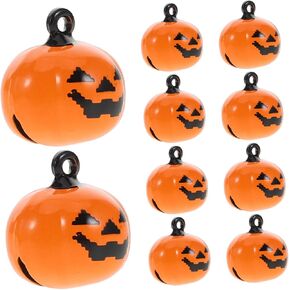 Toyvian 20Pcs Pumpkin Shape Copper Pet Bells Cute for Dogs Cats Halloween Decoration Comfortable Daily Wear Easy to Attach Orange Color