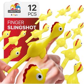X-Protector Rubber Poop Slingshot - 12 PCS Pack Flying Fake Shot Finger Slingshot Toy - Squishy Poo Sling Shot Toys for Kids - Funny Poop Emoji Squishy Game!