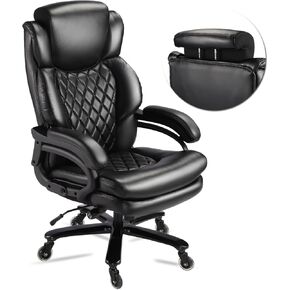 500lbs Large Size Executive Office Chair for Heavy People Big and Tall Office Chair with Adjustable Headrest 360 Swivel Desk Chair with Heavy Duty Casters Computer Home Office Chairs (Brown) in Saudi Arabia