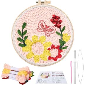 Fanmayhe Punch Needle Kit ، Punch Edele Kits Onders Beginner ، مجموعة التطريز للمبتدئين البالغين والأطفال يشملون قطعة قماش للتطريز مع تعليمات أداة ترابط الإبرة النمط