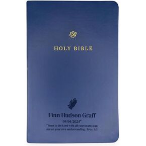 Personalized ESV Bible English Standard Version Trutone Faux Leather Holy Bible with Custom Name Includes Up to 3 Rows of Text, Custom Gift for Christian & Religious Celebrations | Black