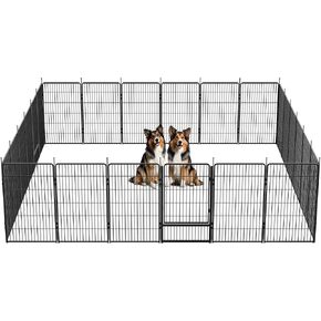 SunsGrove Dog Playpen with Wider Door, 24 inch 8 Panels Heavy Duty Dog Pen, Anti Rust Dog Fence, Easy Insert into Soil, Pet Playpen for Yard RV Camping, Black