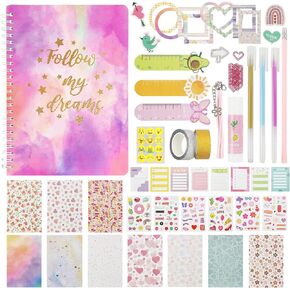 QPEY DIY Journal Kit for Girls Age 8-12 Years Old, Gifts for Girls for Teen Diary Craft Kits Stuff for Girls Scrapbook Diary Supplies Set
