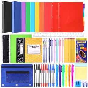 68 Pcs High School and College Back to School Supplies Kit for Student Senior Essential Learning Tools Supply Box