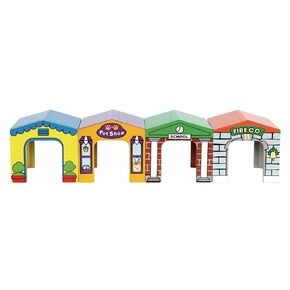 Environments Jumbo 6-3/4 inch Square Toddler Block Play Neighborhood - Set of 4, Educational Kids Toy, Ages 12 Months and up (Item # TODDHOOD)