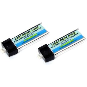 2-Pack of 3.7 Volt - 160mAh 25C Li-Poly for Blade mCX, mCX2, mSR, mSR X, Nano QX, Nano CPX, and UMX AS3Xtra