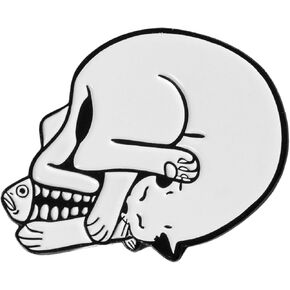 Cute Cat Enamel Pins – Goth Aesthetic Skeleton Cat Brooches, Enamel Pins for Backpacks, Clothes, Jackets, Hats, Halloween Gifts