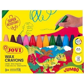 Jovi - Round pencils, Box of 12 units, Assorted colors, Smooth and uniform line, Resistant and performing, Gluten free (980/12)