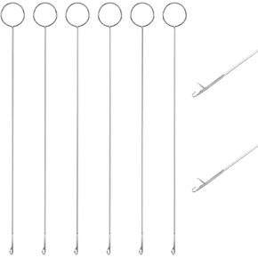 Giantree 6-Piece Circular Sewing Tool, Beaded Needle Hook, Silicone Beaded Loop Tubular Circular Sewing Supplies, Tongue-Shaped Crochet Tool with Locking Hook for DIY Fabric Tubular Strips.