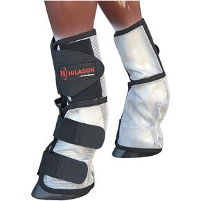 Hilason Uv Protection Arab Horse Size Insects Fly Boots Grey Black