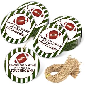 30 PCS Soccer Thank You Gift Tags with String Sport موضوعات الحفلات ل DIY ، غلاف الهدايا ، عيد ميلاد ، تقدير المعلم ، 3 بوصة (كرة القدم)