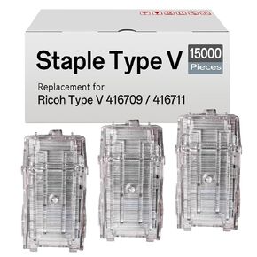 3-Pack Type V Staple Cartridge Compatible for Ricoh Savin Lanier Type V 416709 416711 Staples Rrfills(3 Cartridges, 5,000 Staples Each)