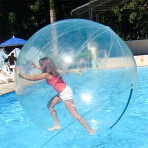Inflatable Water Walking Ball PVC/TPU Water Balloon With Zipper Walk On Water Ball for Beaches, Commercial Play Equipment,6.5Ft/2M,Clear