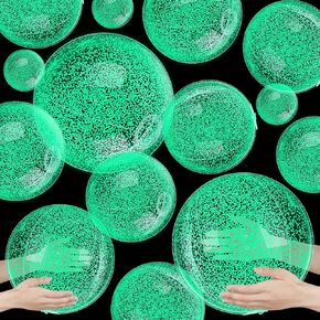 12 Pcs 8 Inch Light up Beach Balls Glow in The Dark Blow up Pool Floating Inflatable Balls for Summer Neon Pool Garden Decorations Outdoor