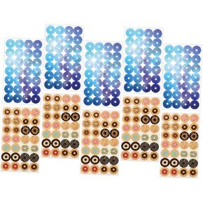 10bags Doughnut and Sky Hole Repair Stickers for Loose-Leaf Paper Daily Use Reinforcement Labels Decorative Binder Paper Stickers for Journals and Crafts
