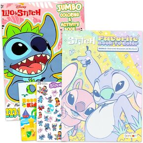Disney Lilo and Stitch Coloring Books for Kids Ages 4-8 - Bundle Coloring Pages, Activities, Games Plus Stickers, More | Stitch Activity Book Set for Girls, Boys, Kids