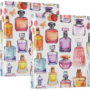 Strawberry Perfume 3 Ring Binders Purple Round Ring Binders Organizer for Letter Size with Clipboard Holds for 200 Sheets for Office School Woman Man 1PC