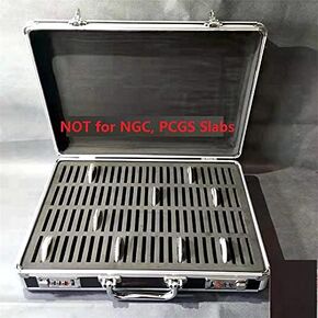 Aluminum Frame Storage Box Case with Lock for 100 Silver Dollar Coins Holders, Fit 100 Coins in Plastic Round Holders with Diameter up to 52mm