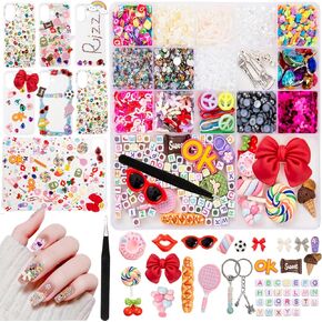 RQAYE 2450pcs Junk case Charms,Junk Case Charms Kit,Charms for Junk Cases,Junk Phone case,Junk Charms, Nail Charms, Letter Beads, Pink Charms,Junk Beads Charms
