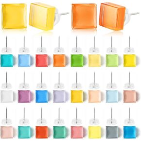 Outus 24 Colors Magnetic Push Pins Colorful Office Magnetic Cork Board Pin Cute Magnet Tacks for Bulletin Board Photo Wall Poster Hanger Back to School Gifts