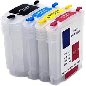 4 Color Refillable Ink Cartridge Set with Auto Reset Chip Compatible with Officejet Pro K550 K5400 K8600 K8600dn K5300 K5400