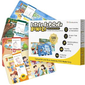 Little Explorer Bundle Card for Learning Pad - Kids Learning Card 60 Pcs 120 Themes Double-Sided Learning Card for Learning Pad X100 Boys Girls Aged 3 4 5 6 Year Old