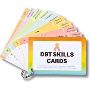 DBT Skills Therapy Cards for Coping – Dialectical Behavior Therapy Tools for Teens & Adults – Mental Health Emotional Regulation & Stress Relief