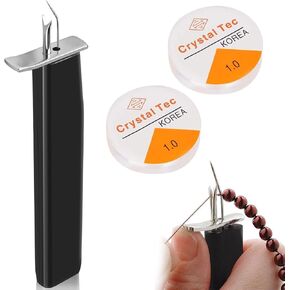 BADAO Beading Knotting Tool,Pearl Jewelry Making Tool Professional Bead Knotting,1pcs Knot Tying Kit with 2pcs Silk Thread for Pearls in Jewelry Making Kits