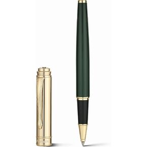 Luxury Rollerball, With 8mm Brilliant diamond,Green Lacquer Pen, Attractive 24K Gold Finish, Schmidt Ink Refill,Glitter Fancy Pens Gifts for Men & Women, Office, Executive, Nice Designer pens