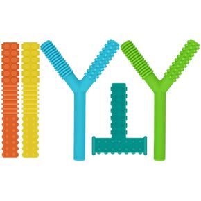 ERKOON 5 Pack Sensory Chew Toys for Autistic Children, Silicone Chewy Tubes Teething Tubes for Autism, ADHD, SPD, Chewies with Special Needs, Oral Motor Chewy Tool for Sensory Kids