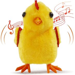 Realistic Walking Chirping Chicken Toy-Electric Chicken Stuffed Animal with Lifelike Sounds,Cute Christmas/Easter Baby Chick Toy