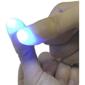 2 Pcs Thumb Light Magic Finger Light Up Thumb Tips LED Finger Lamp Thumbs Light Party Magic Stage Tricks Performance Props Tool for Funny Novelty Toy Kits (Blue)