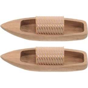 STOBOK 1Pc Unfinished Wooden Boat Model, Natural Canoe Decor, Miniature Rowboat for Home Decoration, Nautical Coastal Ornament, DIY Craft Project, 9.84 Inch