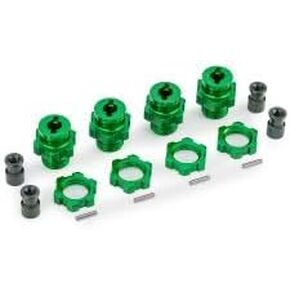 Traxxas 9086-GRN - 17mm Aluminum Wheel Hubs/Hex Adapters (4), Green