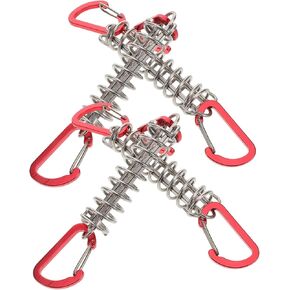 Kisangel 4Pcs Tent Rope Tensioners with Spring Buckles for Outdoor Activities Shock Absorbing Hooks for Camping Canopy and Awning Use Windproof Connection