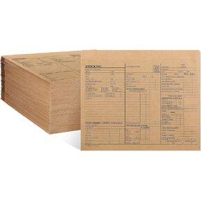 200 Quantity Vehicle Deal Jackets Vehicle Dealer Envelopes 9'' x 12'' Printed Car Record Jackets File Folders for Auto Car Dealership Supplies, Kraft Color, Manila Detailed