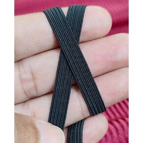 Noshad® Black, 8mm - 1/3" Flat Elastic Band Cord for Sewing Knicker, Skirt, Dressmaking, Haberdashery, Clothing, DIY Arts and Crafts Accessory, Material, Supplies (10Meter - 11Yard)