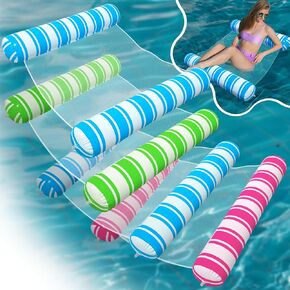 4 PCS Water Pool Floats,Inflatable Pool Floats,4-in-1Multi-Purpose Inflatable Pool Floats Hammock,Inflatable Pool Float,Pool Rafts for Adult Swimming Pool,Beach,Outdoor Pool Chair,Water Hammock Lounge
