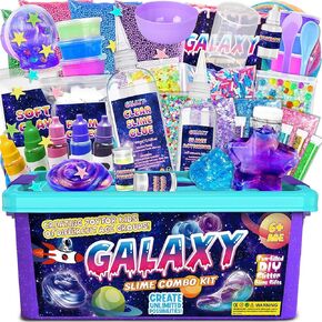 Toy Galaxy Glow in the Dark Slime Kit for Kids Ages 7-12 - DIY Butter, Foam, Glimmer, Crunchy, Cloud Slime - Fun Party Crafts Gift