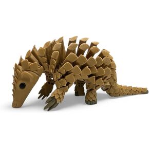 Skunk Prints HyperFlexi™ Articulated Pangolin 3D Printed Sensory Figurine, Premium Linking System (Beige, Regular)