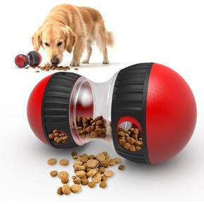 Dog Treat Dispenser Toy Interactive Dog Puzzle Toys Dogs Puzzles Feeder Slow Feeding Treat Dispensing Ball Food Dispenser Adjustable Spinning Funnel Toy for Small Medium Large Dogs