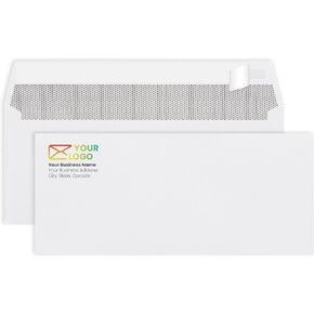 1000#10 Custom Printed Envelopes Self Seal, Security Tinted, #10 Custom Business Envelopes with Logo and Text, Peel and Seal Closure, Personalized Envelopes, White 24 lb Paper, 4 1/8 x 9 1/2 Inch