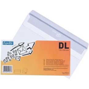 25 x White Self Adhesive Envelopes DL (22cm x 11cm) in Foil Pack