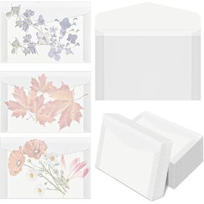 150 Pcs Large Glassine Envelopes 6-5/8" x 4-1/2" Frosted Clear Envelopes Sulfuric Acid Paper Wedding Invitation Gift Packing Bag for Cards, Lotto Ticket, Coins, Stamp Collection