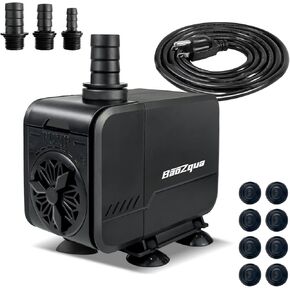 580GPH (2200L/H, 32W) Submersible Water Pump, Quiet & Energy-Efficient Fountain Pump, for Aquarium, Fish Tank, Pond, Fountain, Waterfall, Hydroponics, with 3 Nozzles and 6.6ft Power Cord