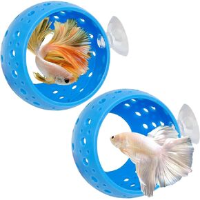 Fhiny Betta Tunnel, Aquarium Betta Fish Hideout with Suction Cup Fish Tank Tunnel Shrimp Cave Aquarium Decor Fish Tank Accessories for Small Fish Shrimp Betta Guppy Hiding Resting (Pink)